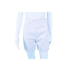 Vintage 1950s White Denim Shorts High Waisted Long | W 23"